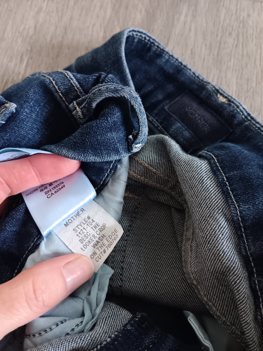 Mother Jeans The Looker Crop On The Edge Dark Wash Blue Jean Denim Pants Size 27 - Picture 3 of 6